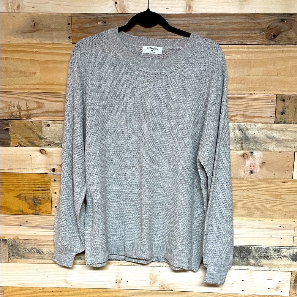 Zenana Outfitters size XL Light Tan Color Crewneck Soft Lightweight Sweater